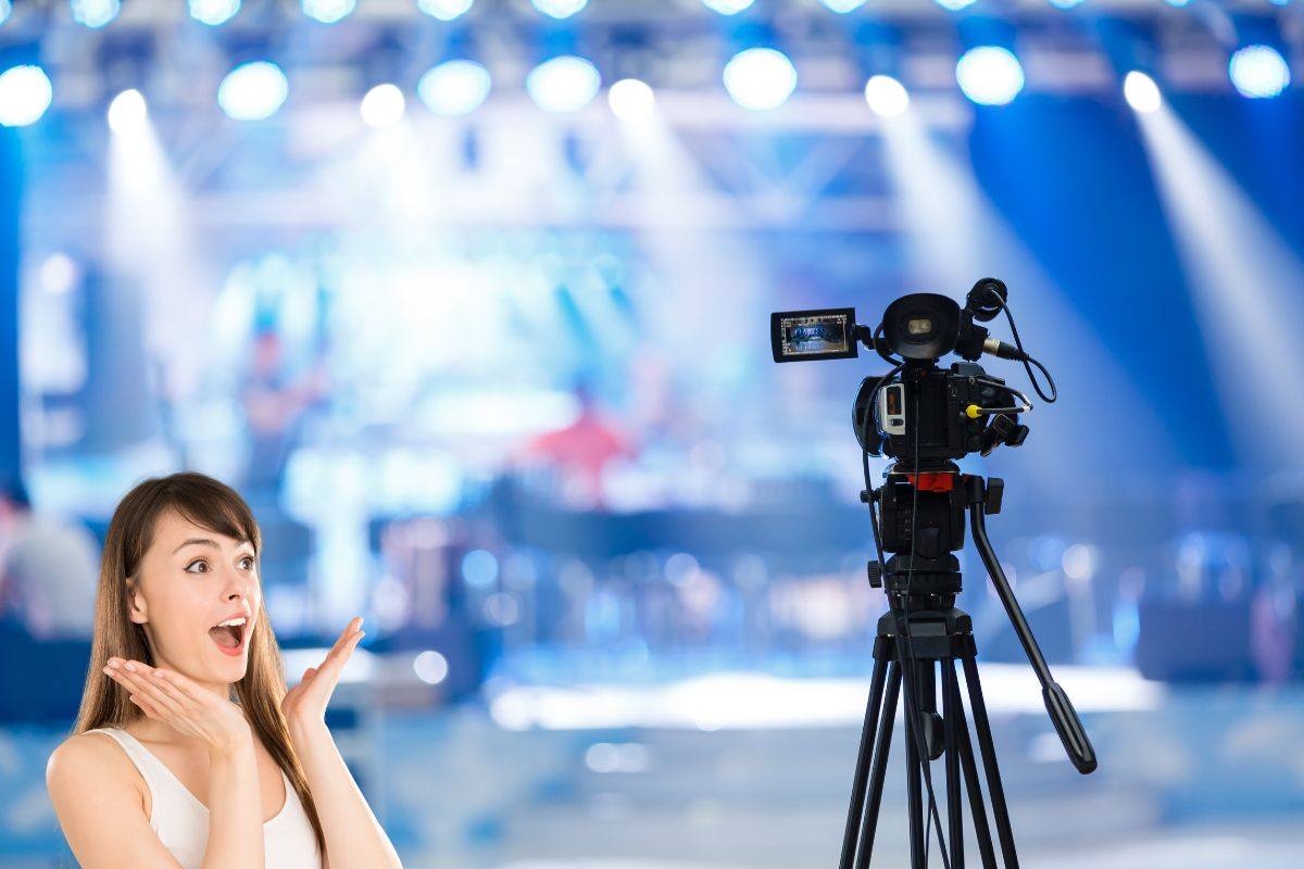 Ragazza sorpresa in studio televisivo