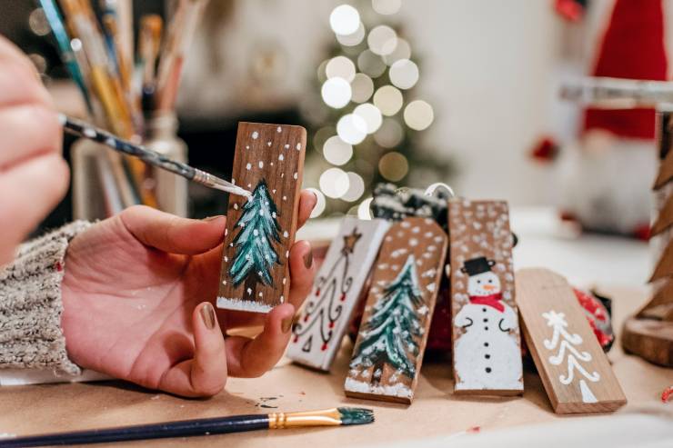 segnaposto di legno natalizi